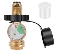 Adaptador de recarga de gas propano con regulador de gas y manómetro | regulador de presión de gas 50 mbar para parrilla de gas | Compatible con QCC1/POL-Typ | Reductor de presión de argón, ajuste de