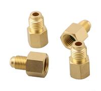 Adaptador de refrigeración R134A a R12 de latón, convertidor de 1/2 hembra a 1/4 macho para bomba de vacío de CA y eyector de aceite, juego de herramientas HVAC sin fugas