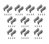 Adaptador de riel DIN PCB, 10 juegos, plástico, gris, resistente | 10 juegos incluyen 20 soportes, 40 tornillos, fijación segura, fácil instalación, gris