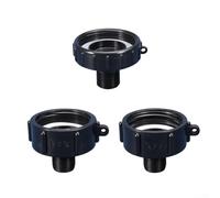 Adaptador de tanque IBC de plástico de 2 pulgadas hembra a rosca macho de 3/4 pulgadas, conector a prueba de fugas para riego de jardín y cosecha de lluvia (juego de 3 piezas)