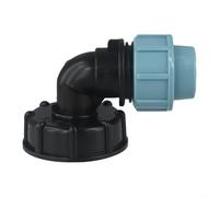 Adaptador de tanque IBC S60x6 a conector PE Válvula de grifo de jardín Codo Salida para 20mm 25mm 32mm Pipe Water Splitter Fitting(Salida de codo 25mm)