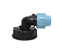 Adaptador de tanque IBC S60x6 a conector PE Válvula de grifo de jardín Codo Salida para 20mm 25mm 32mm Pipe Water Splitter Fitting(Salida de codo 20mm)
