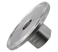 Adaptador de triple abrazadera 1 5 pulgadas TC a hembra 1/4 NPT conector, 304 acero inoxidable Tri Clover Pipe Fitting para sistemas hidráulicos y neumáticos