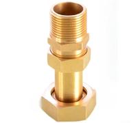 Adaptador de tubería de agua en latón con funcionalidad telescópica para instalaciones de contador de agua de 4 puntos, 6 puntos y 1 pulgada (1 pulgada)