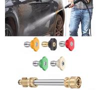 Adaptador de varita de lavado de alta presión para Portland para greenworks para husky - Varilla de extensión de metal con puntas de boquilla, kit de lavado de autos