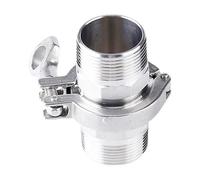 Adaptador de virola de cubierta de triple abrazadera de acero inoxidable 304 for aplicaciones sanitarias, 1 juego(DN25 clamp50.5 FIP)