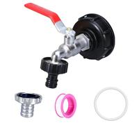 Adaptador Depósito IBC, Grifo Agua Salida Bidon 1000 Litros, Accesorios Drenaje Tanque 3/4 Pulgadas, Adaptadores Cisterna Válvula Bola Aleación para Exterior Jardin Tanque Agua Lluvia Recolección