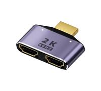 -Adaptador divisor compatible de 1 entrada y 2 salidas con luz LED