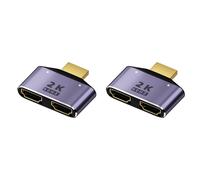 -Adaptador divisor compatible de 1 entrada y 2 salidas con luz LED