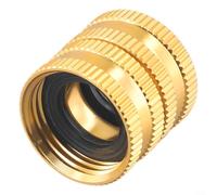 Adaptador doble hembra para manguera de aluminio | Conector de manguera de jardín de aleación sólida para rosca externa de 3/4 pulgadas | Ajuste bidireccional a prueba de fugas para equipos de riego