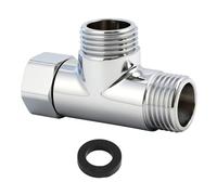 Adaptador En T De Latón G1/2", Conversión En T A 3 Vías Con Arandelas, Conector Cromado Para Grifo De Agua Potable, 20 Mm Instalación Rápida Y Fácil, 3-way Válvula Conector Para Baños Y Cocinas