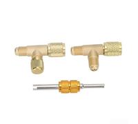 Adaptador en T de núcleo de válvula de latón de 1/4 pulgadas Sae para sistema de HVAC de aire acondicionado R12 R22 R134a con válvula integrada y llave para un mantenimiento eficiente