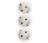 Adaptador Enchufe Schuko Ladron 2/3 Tomas Vertical Blanco 16A/250V MAX,3680W