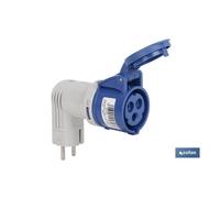 Adaptador industrial 16a 230v ip44 clavija schuko