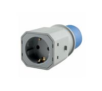 Adaptador industrial - adaptador IP44 de 2 polos más tierra, base de 2P, diseñado para entornos exigentes y alta resistencia. Ideal para exteriores.* #*