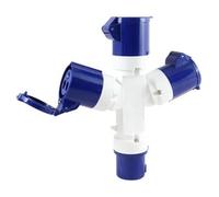 Adaptador industrial IP44 2P+T 1M A 3H 16A, ideal para conexiones seguras en entornos húmedos y dispositivos de alta potencia.
