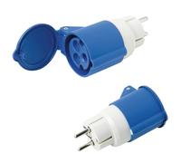 Maurer Adaptador industrial Schuko CETAC simple 2P con tapa