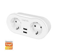 Adaptador inteligente Wi-Fi LogiLink SH0102, enchufe con 2 tomas y 2 puertos USB