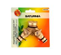 Adaptador manguera laton 2 tomas para grifo 3/4