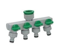 Saturnia Adaptador manguera plástico 3/4" - 1" 4 vías, ajuste independiente, tomas 1/2