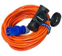 Adaptador para camping, cable PUR H07BQ-F, 3 x 2,5, conector CEE, 50 metros