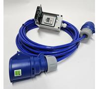 Adaptador para caravanas, 16A, con contador digital de energía, conector intermedio, caja, 230V / 16A, CEE 3P, modelo CS230VR, 5 metros