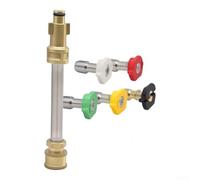 Adaptador para Conexión Rápida para acero Inoxidable 5 Boquillas | 6 piezas metal, 3000 PSI máx, compatible para bosch para kärcher, profunda, instalación rápida
