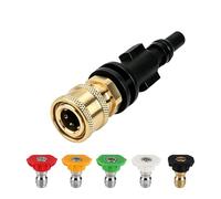Adaptador para Pistola de Limpiadora Alta Presión Lavor + 5 Boquillas - Conector Rápido 1/4" Universal, Kit de Limpieza para Coches, Terrazas y Fachadas