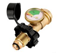 Adaptador POL a QCC1 de latón con manómetro, convertidor de tanque de propano para cilindros antiguos a parrillas y calentadores nuevos, indicador de nivel de gas