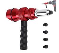Adaptador Remachadora Eléctrica | Mango Antideslizante Reforzado | Accesorio Remachador Inalámbrico De Taladro Eléctrico - Para Remolque Autocaravana Camión Yate ATV Sedán Pickup Coche Tractor