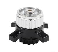 Adaptador roscado EN417 que se convierte para recipientes Campingaz Easy para estufas al aire libre, conector de aleación de latón, bloqueo de presión y giro, compacto 5,2 x 5,2 x 3,6 cm (plata)