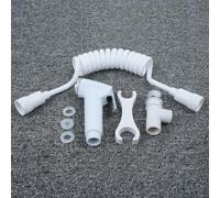 Adaptador Shattaf para bidé de mano con cabezal de ducha ABS, manguera de PVC de 15 m, soporte de pared, presión de agua ajustable, fácil de instalar para pañal de tela, ducha, cuenco de orinal blanco