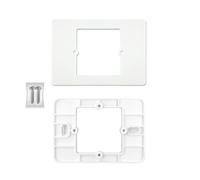 Adaptador universal de caja de placa de 503 a 502, placa de adaptador reductor de 503 a 502 en plástico. Soporte de adaptador de cassette para termostatos u otro (Mod 1 Blanco)