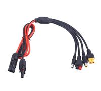 Adaptadores de conector de panel solar 4 en 1, adaptador multipuerto para XT60 DC5521 DC7909, cable de entrada de generador solar, 18 AWG, 280 W, soporte