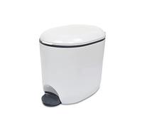 Addis Cubo de basura con pedal para baño y oficina, 3,5 litros, gris claro y gris carbón