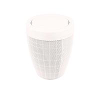 Addis Cubo de basura de plástico con tapa oscilante redonda de arpillera sintética, para baño, dormitorio, oficina en casa, 5 litros de capacidad, color crema calicó