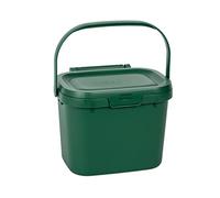 Addis - Cubo de Basura para residuos de Alimentos en la Cocina, para compostar, Uso Cotidiano, 4,5 litros, Color Verde Oscuro, Modelo 518250