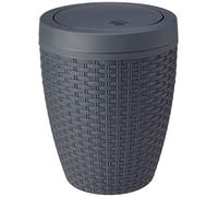 Addis - Juego de escobilla de baño (ratán sintético, con detergente Interno), plástico, Gris Oscuro, Swing Bin