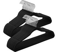 Addis Perchas de Terciopelo de 45 cm, Paquete de 50 Perchas, Resistentes y duraderas con Ganchos giratorios, para Todas Las Prendas, Abrigos, Camisas, Chaquetas, Color Negro