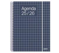 ADDITIO - Agenda escolar 2025-26 | Universal | Semana vista |De septiembre 2025 a julio 2026 | 16,5 x 21,5 cm | Goma elástica | Porta-bolígrafos | Adhesivos | Español | Azul