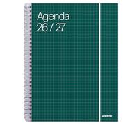 ADDITIO - Agenda escolar 2026-27 | Universal | Semana vista |De septiembre 2025 a julio 2026 | 16,5 x 21,5 cm | Goma elástica | Porta-bolígrafos | Adhesivos | Catalán | Verde