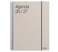 ADDITIO - Agenda escolar 2026-27 | Universal | Semana vista |De septiembre 2025 a julio 2026 | 16,5 x 21,5 cm | Goma elástica | Porta-bolígrafos | Adhesivos | Español | Beige
