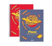 ADDITIO - Agenda primaria de 6 a 12 años | Planet | Agenda escolar 2026-27 | Semana a la vista | De septiembre 2026 a junio 2027 | Tamaño 15 x 21 cm | Catalán | Amarillo | Lila