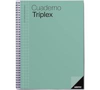 ADDITIO - Cuaderno Tríplex para el profesorado | Planificación mensual y semanal | Evaluación | Tutoría | Reuniones | Papel ecológico | Tamaño 22,5 x 31 cm | Español | Verde