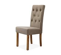 Adec - Capitone, Pack de 2 sillas de Comedor, Cocina, salón, despacho o habitación, Acabado en Tejido Color Beige Terra, Medidas: 45 cm (Ancho) x 48 cm (Fondo) x 99 cm (Alto)