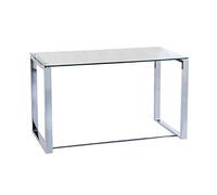 Adec Group Benetto XL, Mesa de Cristal para Estudio, Escritorio, Despacho o Oficina, Acabado en Cristal y Cromo, Medidas: 120 cm (Ancho) x 74 cm (Alto) x 60 cm (Fondo)