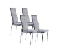 Adec Group Diana, Pack 4 Sillas de Comedor, Salon o Cocina, Acabado Tejido Gris, Medidas: 44 cm (Ancho) x 57 cm (Fondo) x 100 cm (Alto)
