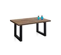 Adec Group duehome | Loft, Mesa Fija de Comedor, Mesa para Salon, Acabado en Roble Boreal y Negro, Medidas: 160 cm (Largo) x 100 cm (Ancho) x 76 cm (Alto)