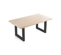 Adec Group duehome | Loft, Mesa Fija de Comedor, Mesa para Salon, Acabado en Roble y Negro, Medidas: 180 cm (Largo) x 100 cm (Ancho) x 76 cm (Alto)