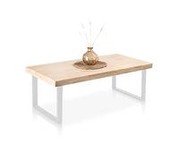 Adec Group duehome | Natural, Mesa de Centro, Mesita de Comedor, Color Roble Salvaje y Blanco, Medidas: 60 cm (Ancho) x 120 cm (Largo) 43,5 cm (Alto)